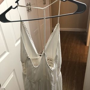 White V-neck baby doll dress size L